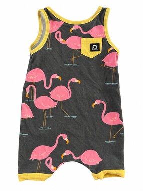 RAGS Flamingo Tank Short Romper 6-12M Black Pink